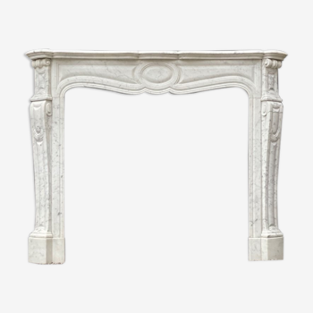 Louis XV style fireplace in Carrara marble