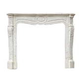 Louis XV style fireplace in Carrara marble