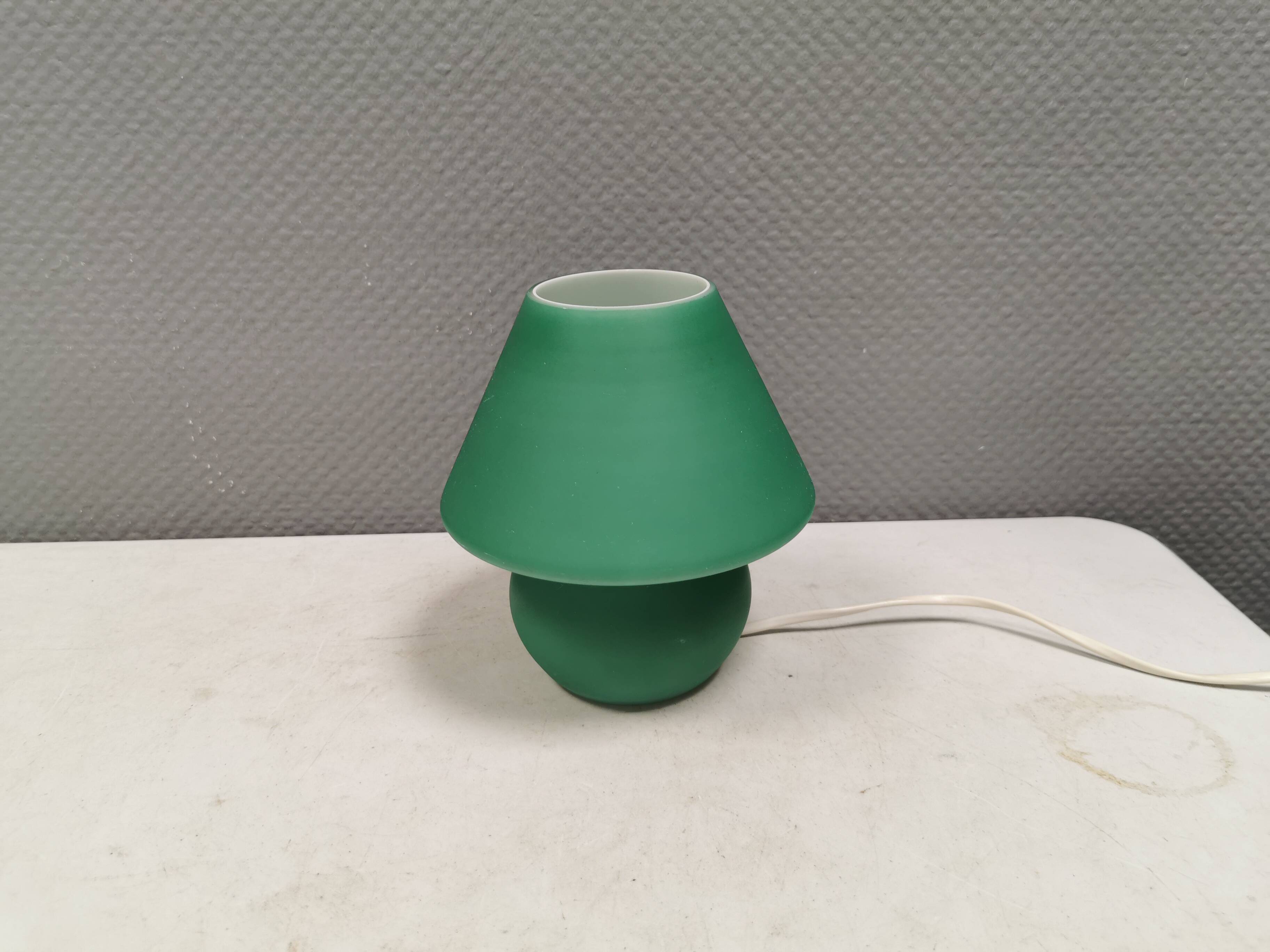 Retro green 'mushroom' table lamp, Danish from the 1980s-90s.