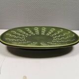 Plat danois en céramique verte par Knabstrup, années 1950