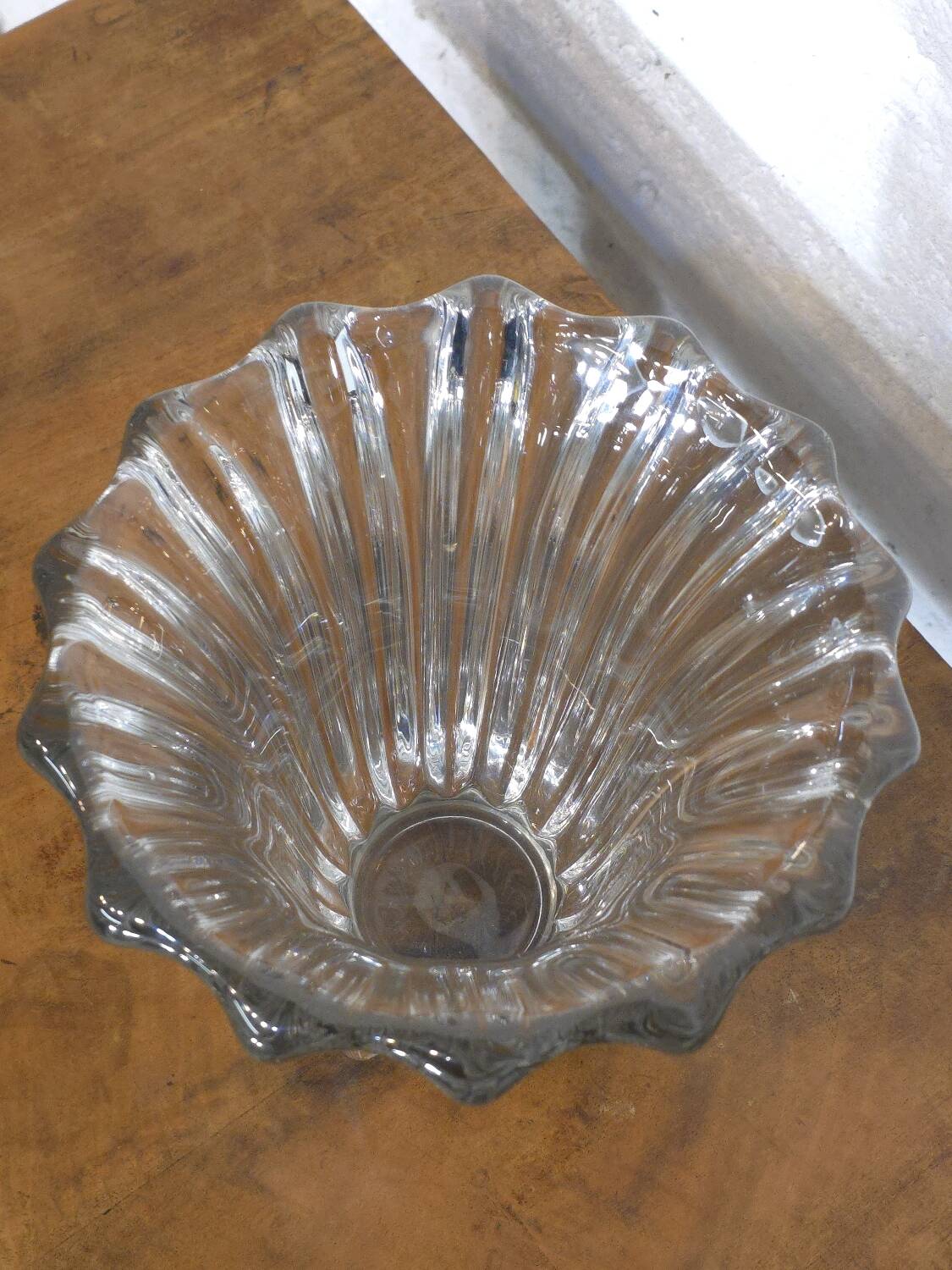 Molded crystal vase Pierre d'Avesn (Pierre Girre) 1940s