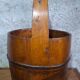Old wooden well bucket with wrought iron bands – Late 19th century