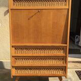 Secretary wood and rattan 1960