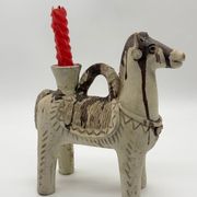 Ceramic candlestick horse, Sardinian, 1960s