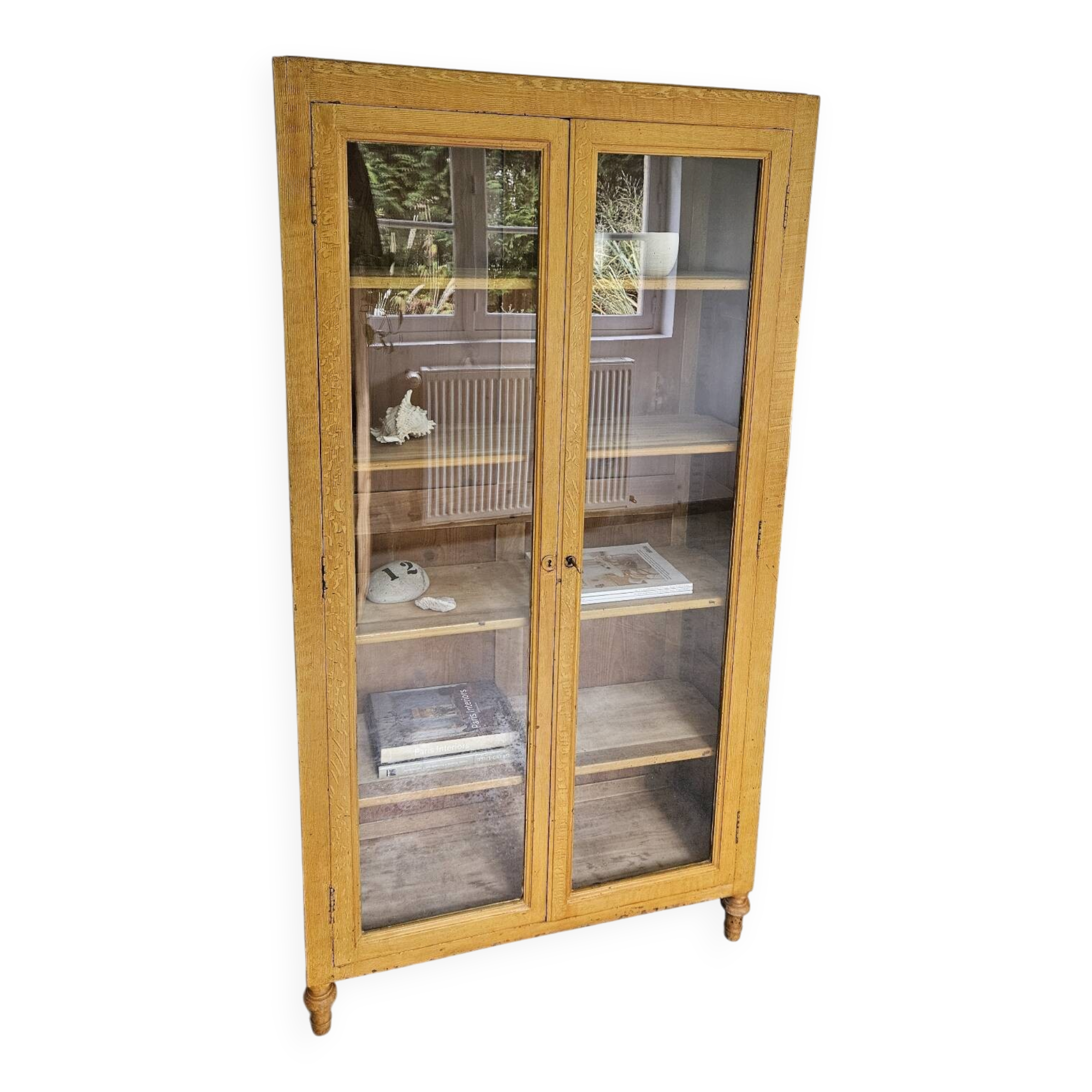 Vintage antique bookcase/curiosity cabinet/display case/shelves