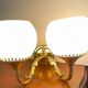 Paire d’appliques laiton et opaline vintage