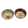 Deux coupelles porcelaine d'art décors or floral