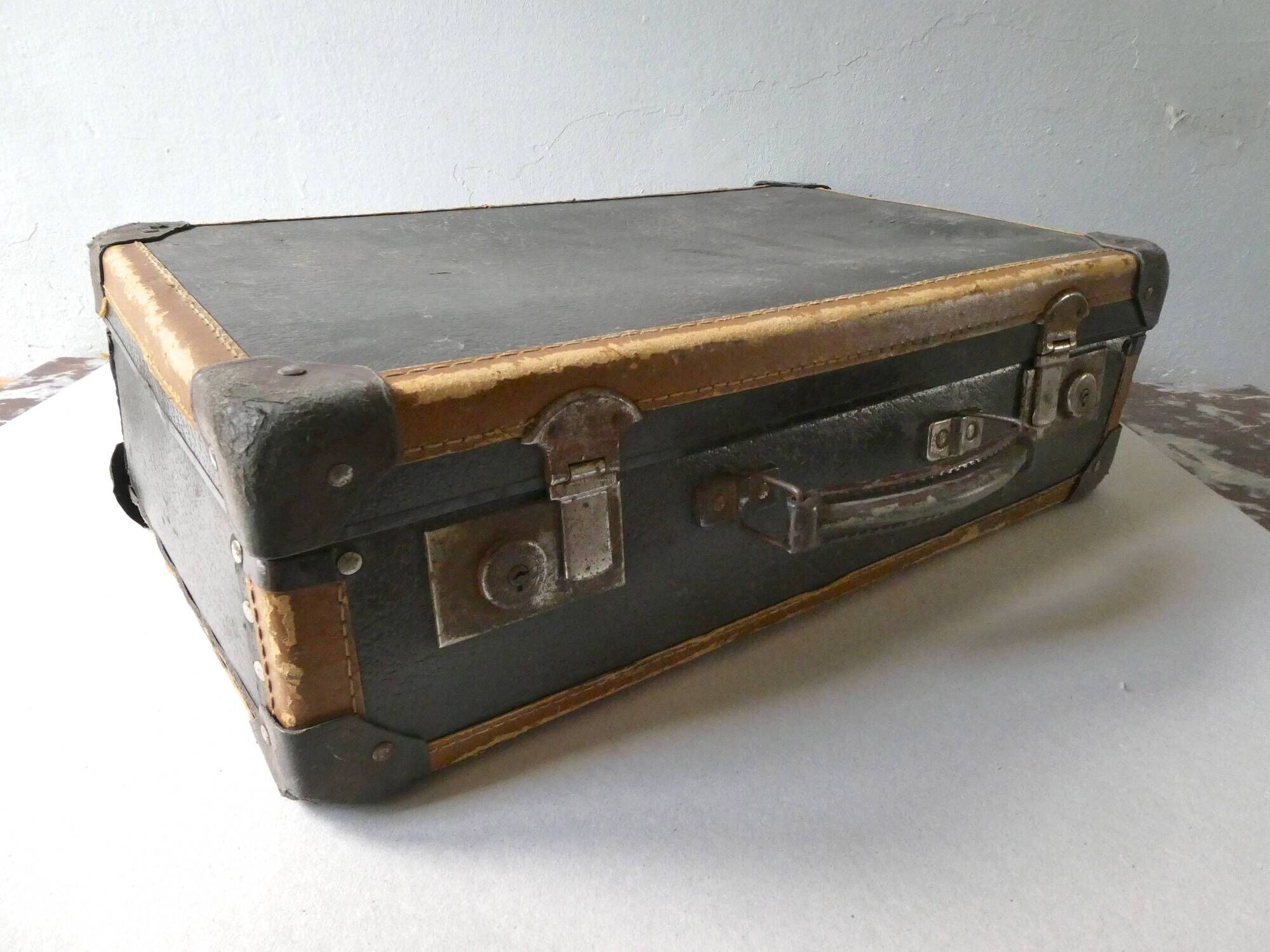 Metal and cardboard case imitating leather, 1950s