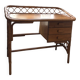 Bureau vintage Bonton en rotin et bois, 3 tiroirs