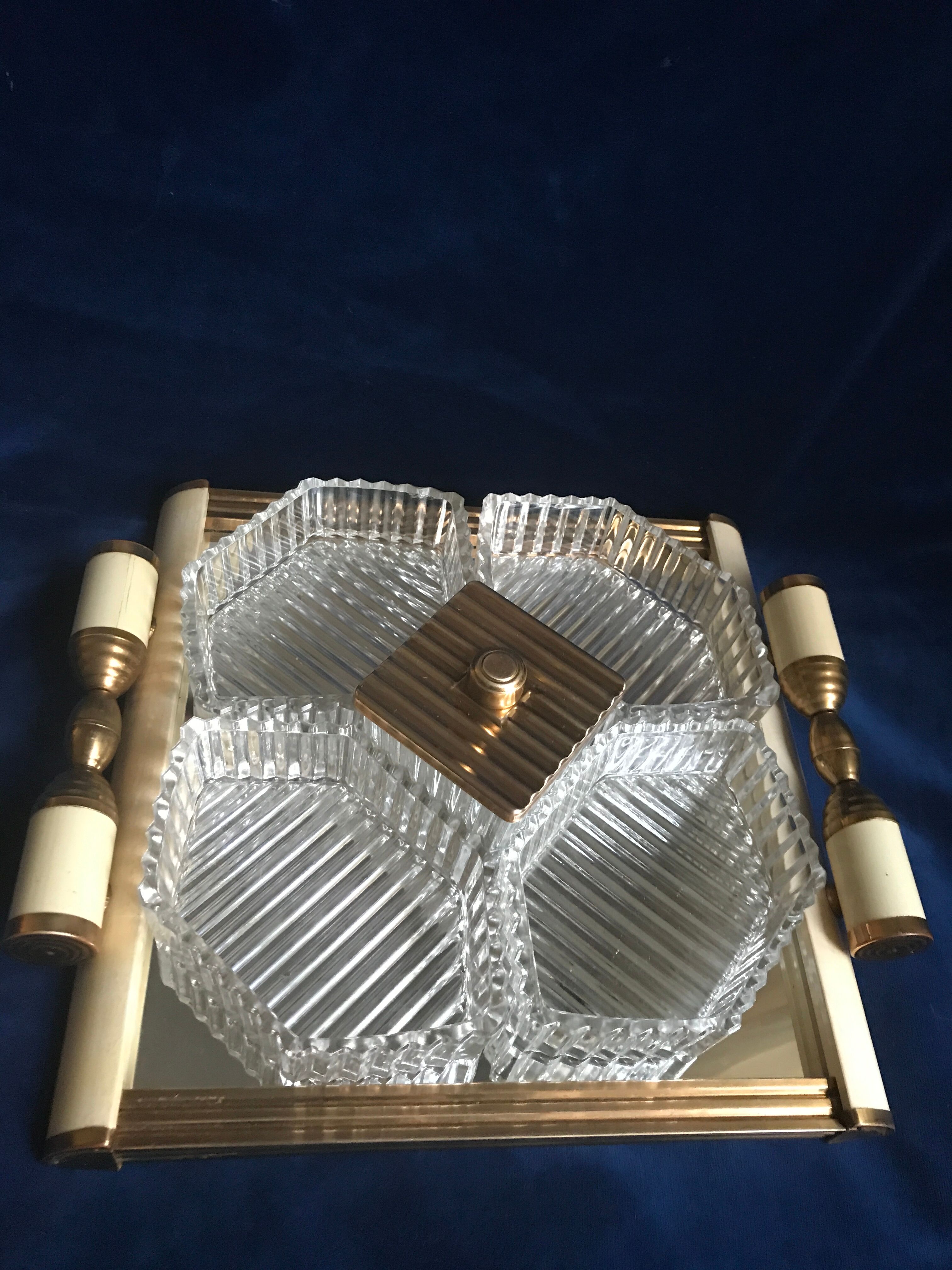 Art Deco servant mirror tray