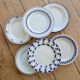 6 mismatched vintage dessert plates - Blue and white porcelain