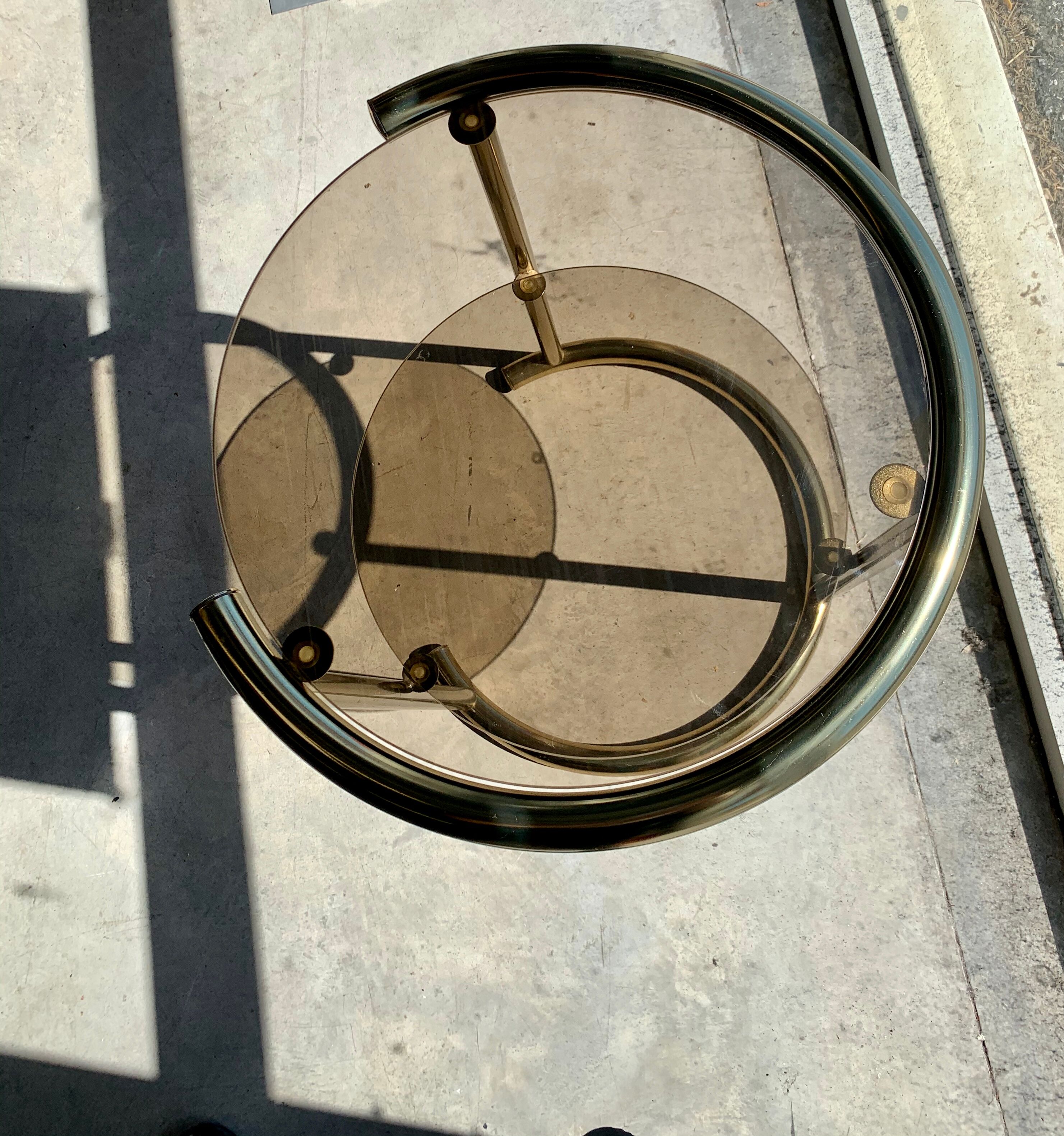 Glass and brass side table