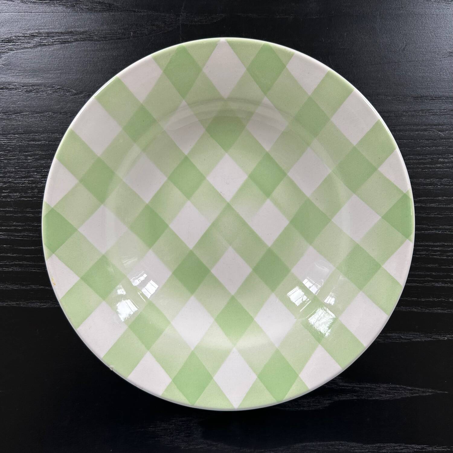 Pale green checkered plate
