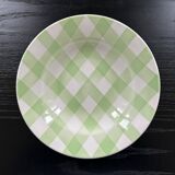 Assiette à carreaux vert pâle