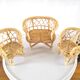 Fauteuils et canapé miniatures en osier design années 70