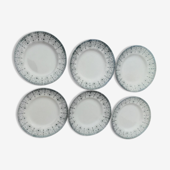 6 flat plates in Earthenware of Saint Amand Hamage model Marceau