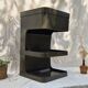 Dessert, brown plastic side table Flair by Prisunic, 1970.
