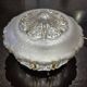 Wall ceiling lamp ø 21 cm frosted and amber glass 1960s moulded