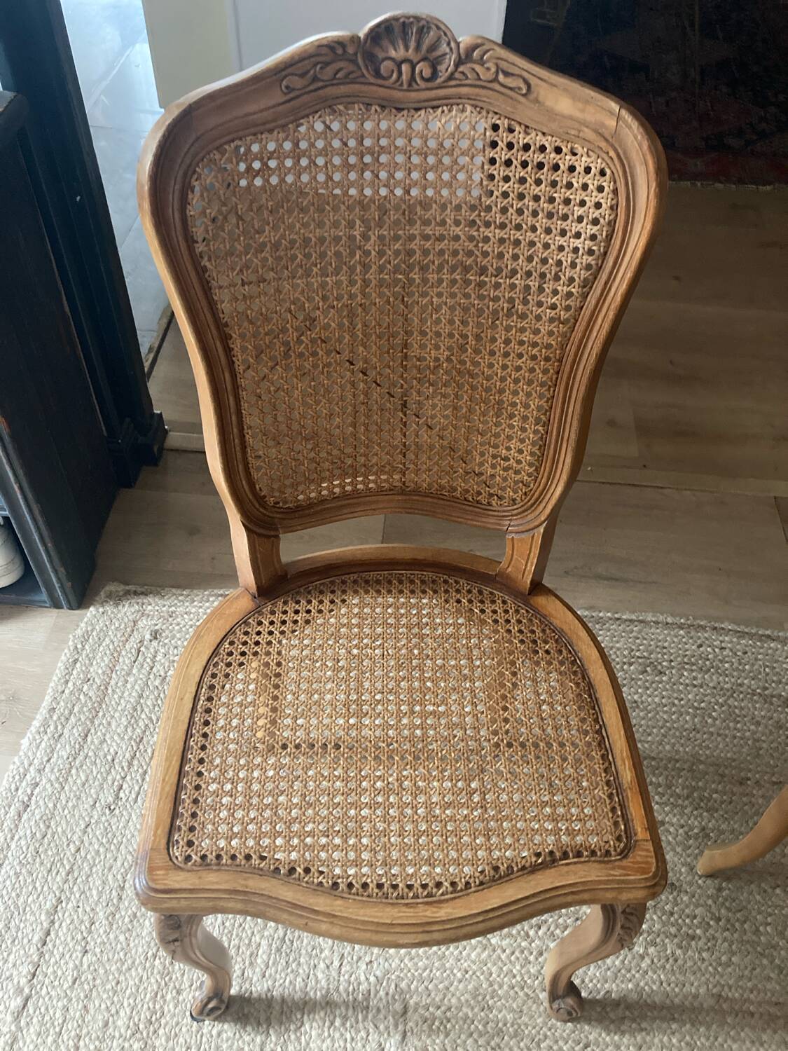 Two caned chairs