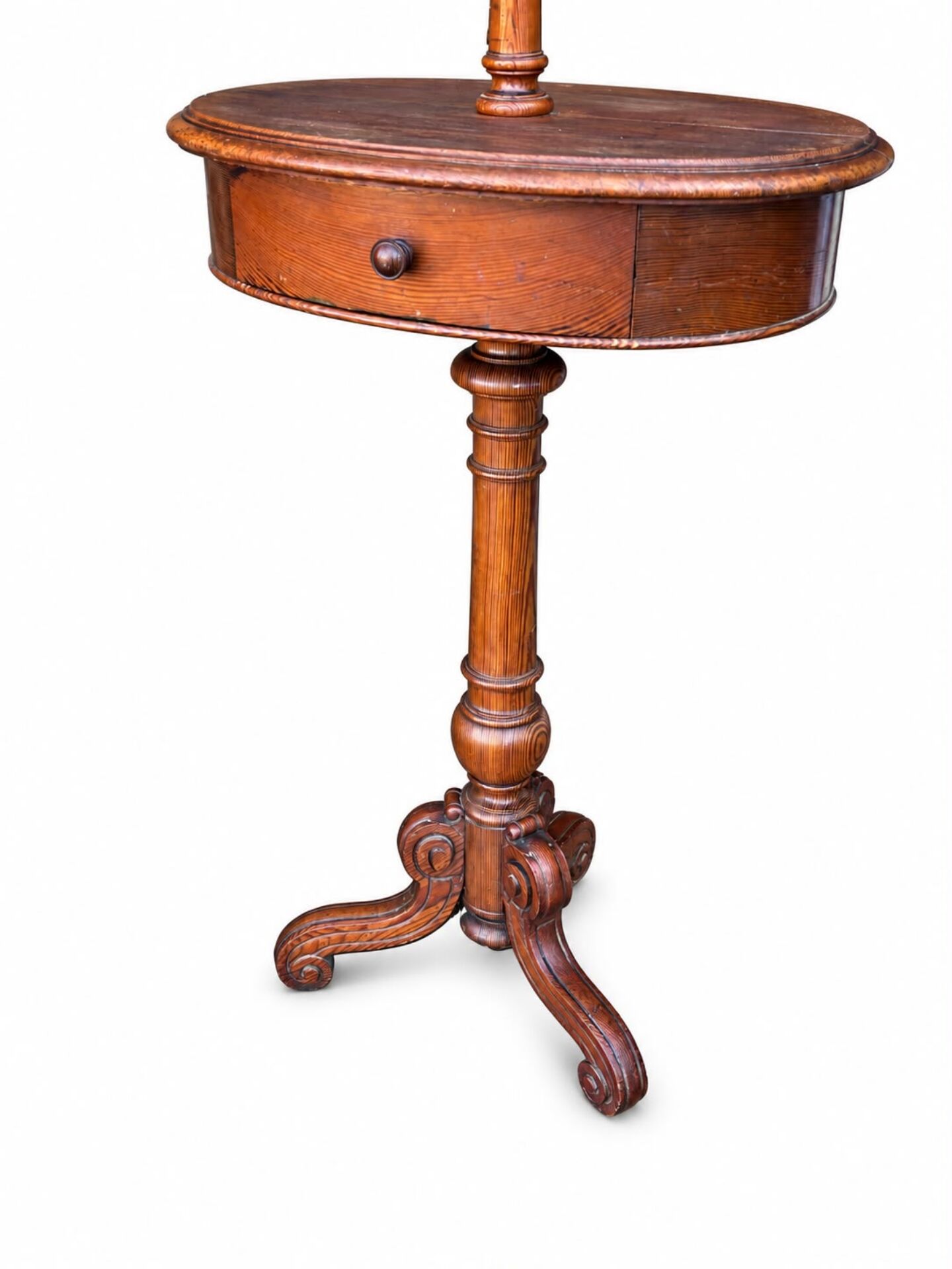 Barber's or shaving mirror on a Victorian stand. 19th century.