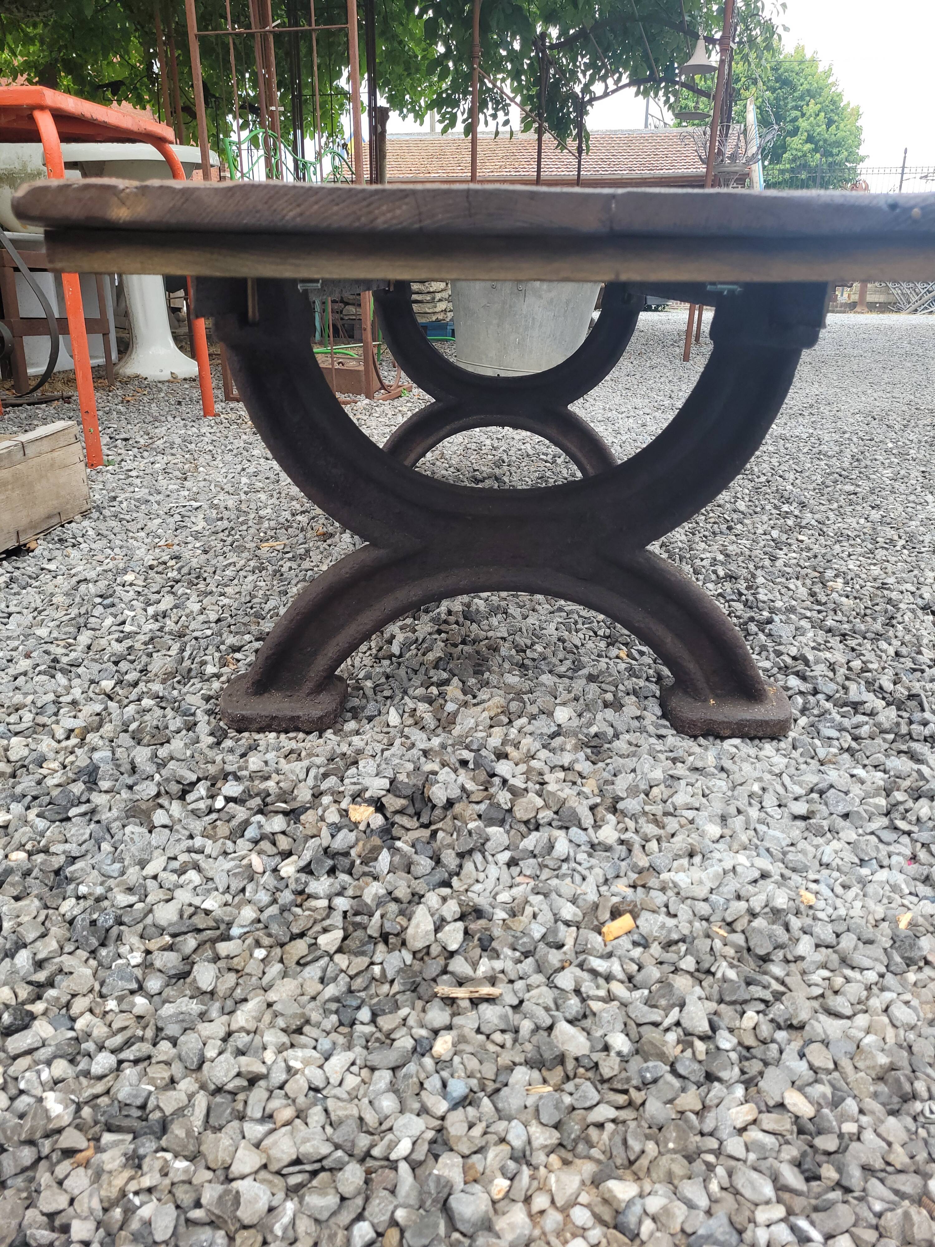 Bench or garden coffee table cast iron legs 150×56cms