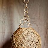 Lampshade suspension vintage wicker ball and natural string