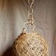 Abat-jour suspension boule vintage en osier et ficelle naturels