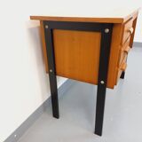 Vintage oak and black wood desk from the 60s