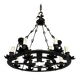 Wrought Iron Chandelier, 12 Lights, Gothic Style, French Work, circa 1