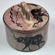 Soapstone box, trinket dish, candy dish with elephant decoration, 9.5 x 9 cm