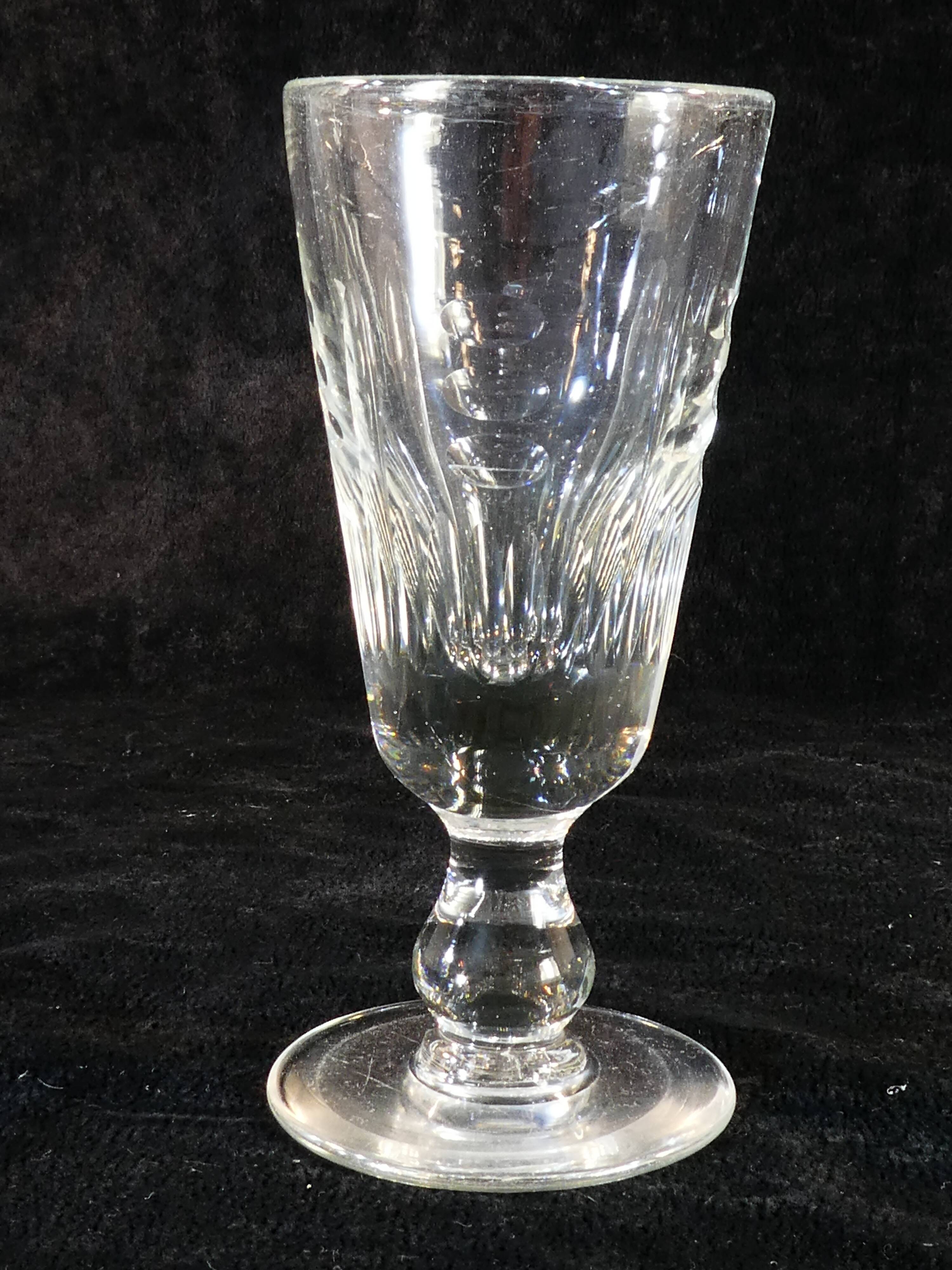 Old absinthe glass in blown and cut glass
