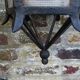 ancient hexagonal wrought iron lantern, decoration lily flowers- 19th century