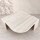 Grande table basse vintage en travertin – plateau sculptural –