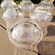 6 bubbled water glasses White Roman Goblet Biot Glassware
