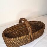 Vintage Oval Woven Rattan Basket – Authentic Rustic Charm
