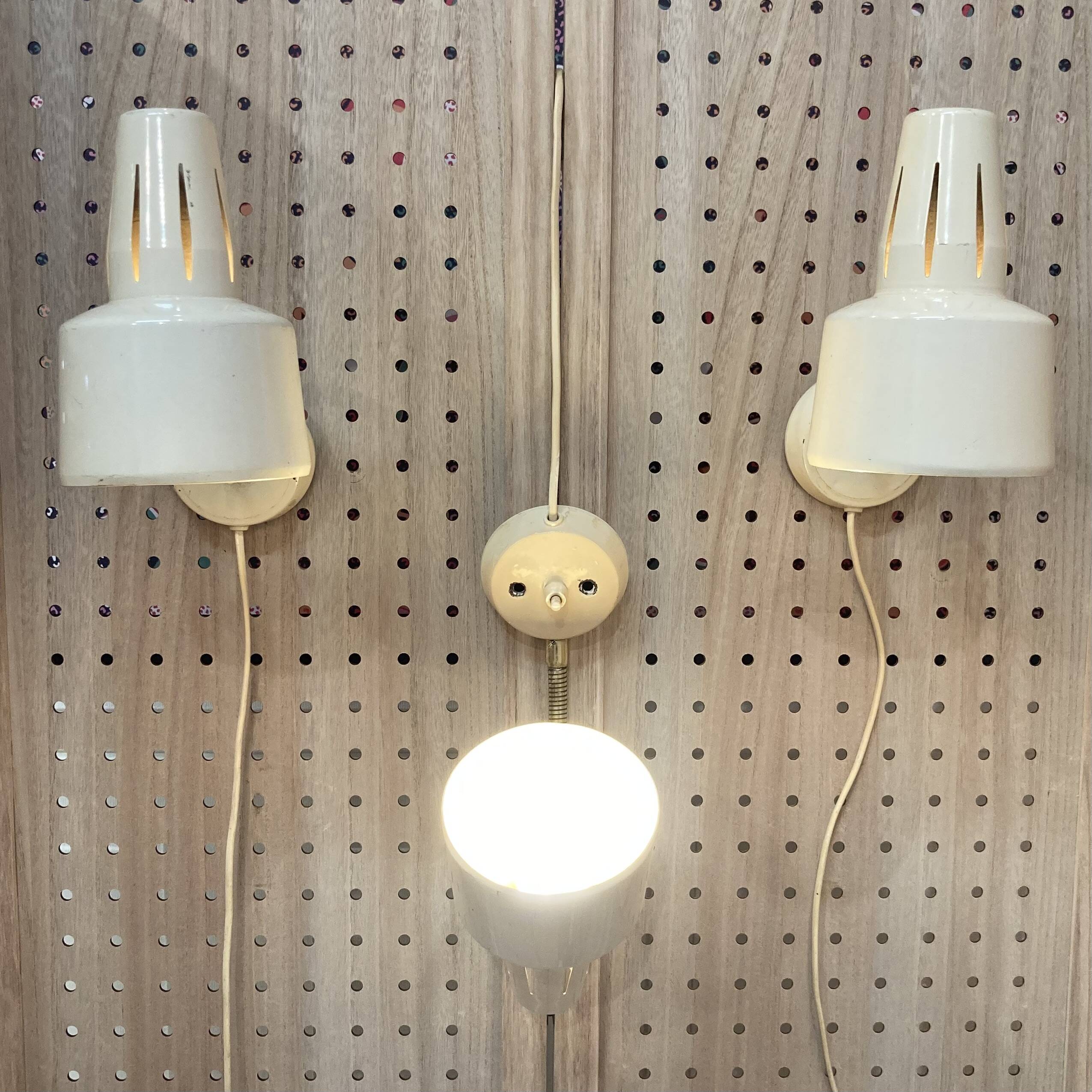 Trio d'appliques modulables design scandinave 1950.