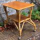 Vintage rattan and oak serving trolley 1960