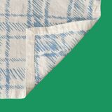 Table set plaid blue