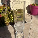 LALIQUE Vase France "Floréal" Satin and Clear Crystal — Signed