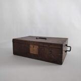 Old rectangular wooden tool case
