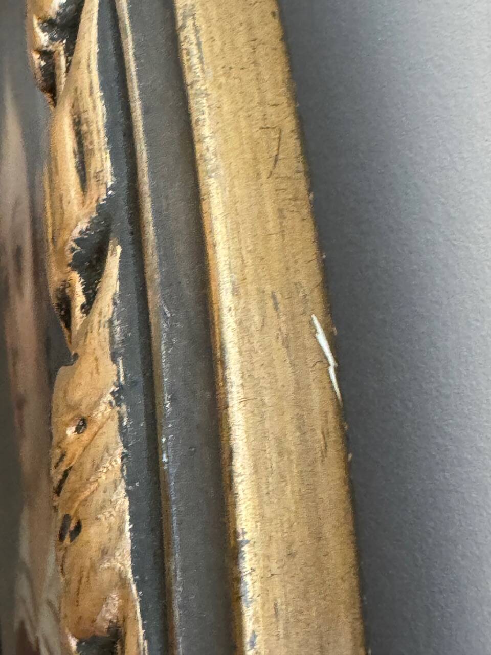 Old painting, portrait of a young boy 19th century