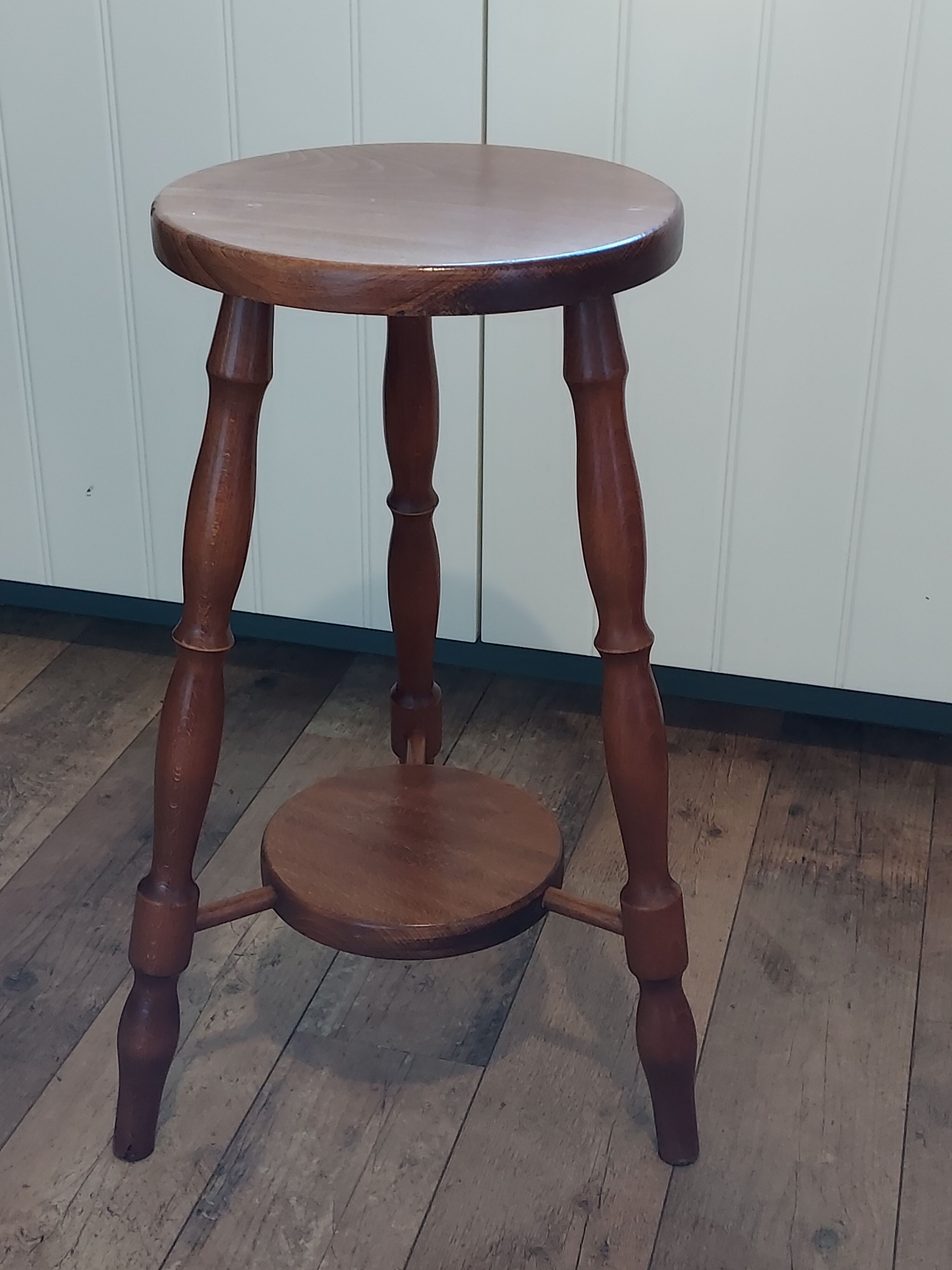 Stool wooden feet turned arts and crafts