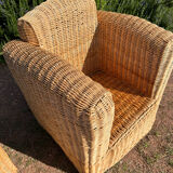 Large rattan armchairs