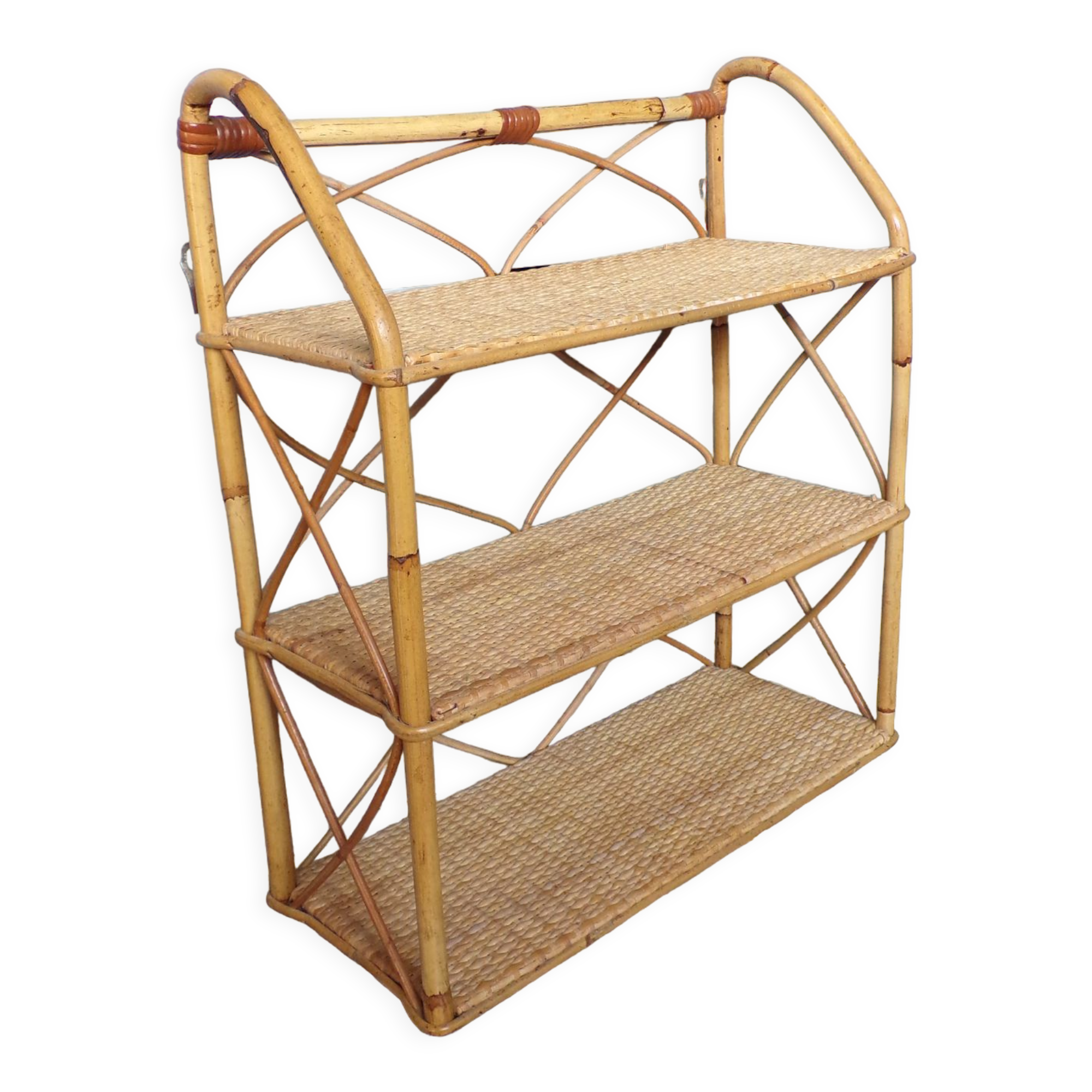 Vintage rattan shelf