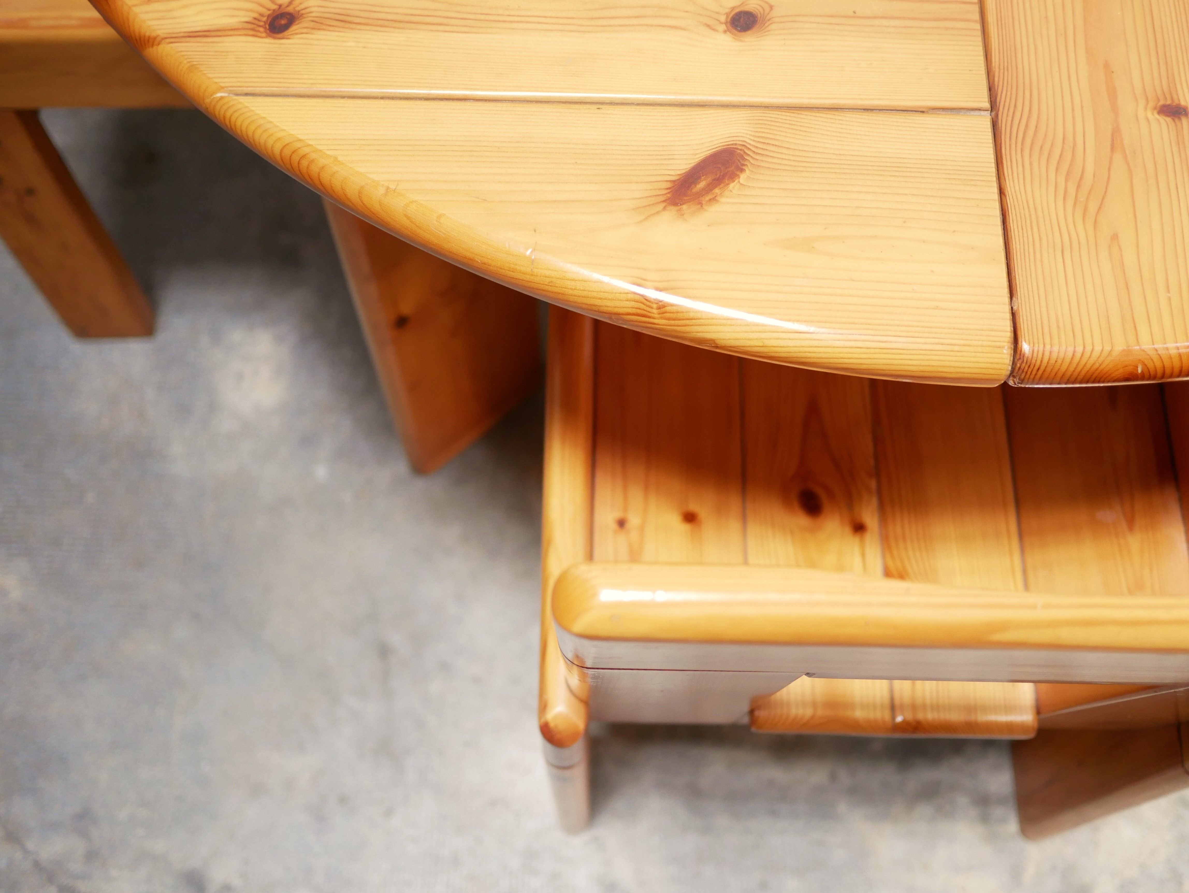 Vintage stretch dining table and 4 chairs by S. Coppola for Roche Bobois