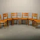 Razorblade style dining chairs by Henning Kjærnulf Oak and Leather Denmark