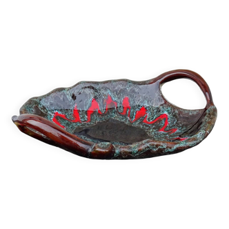 Grand bol vintage français en faïence de Vallauris avec deux anses