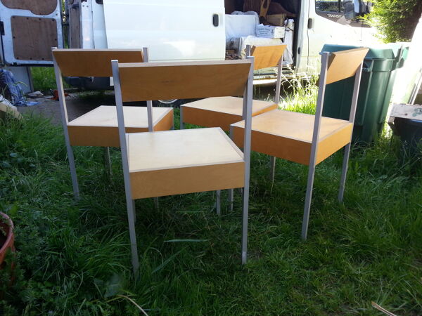 Série de 4 chaises suisse 1980