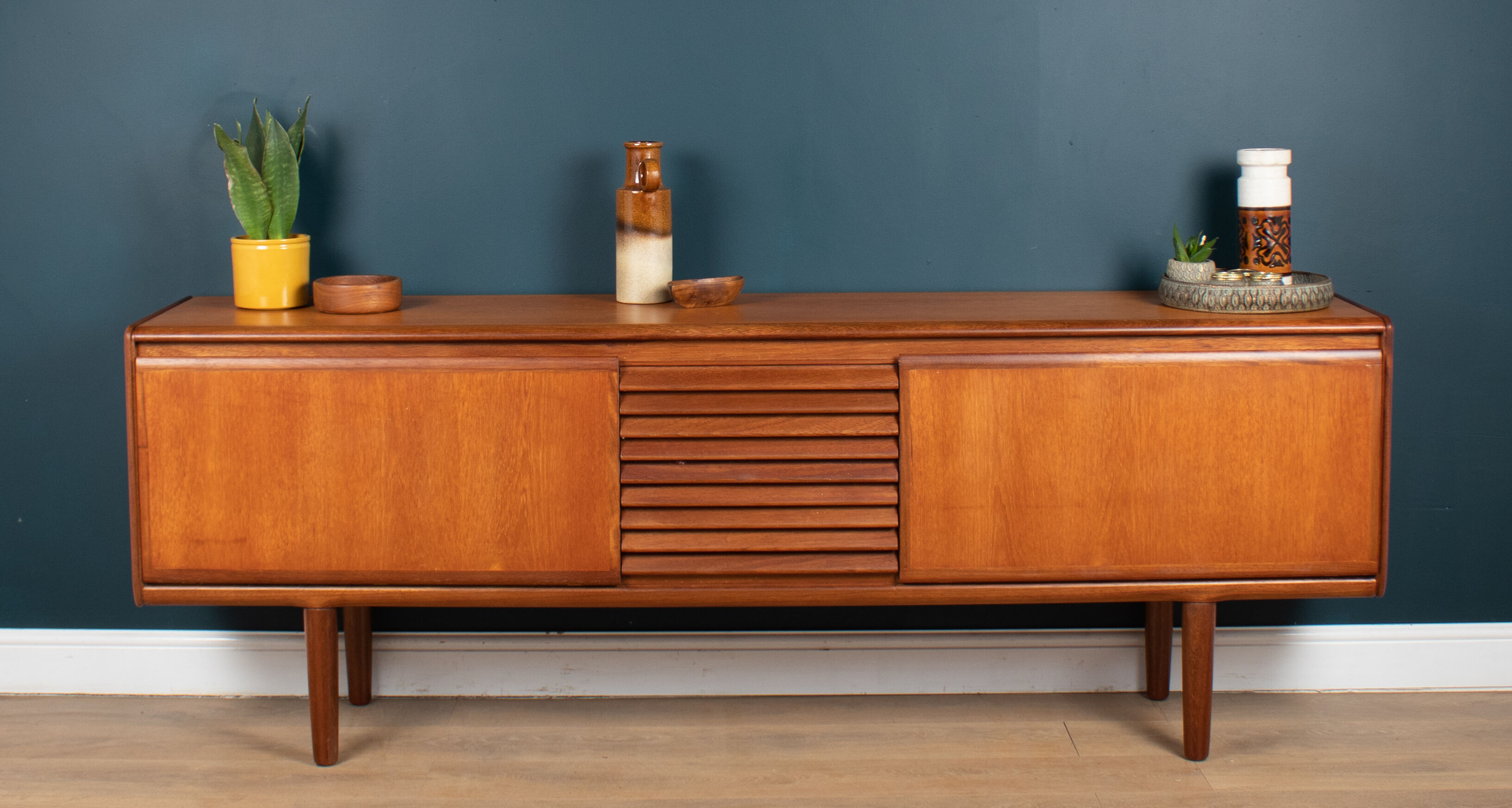 Retro Long Teak 1960s White & Newton Sideboard