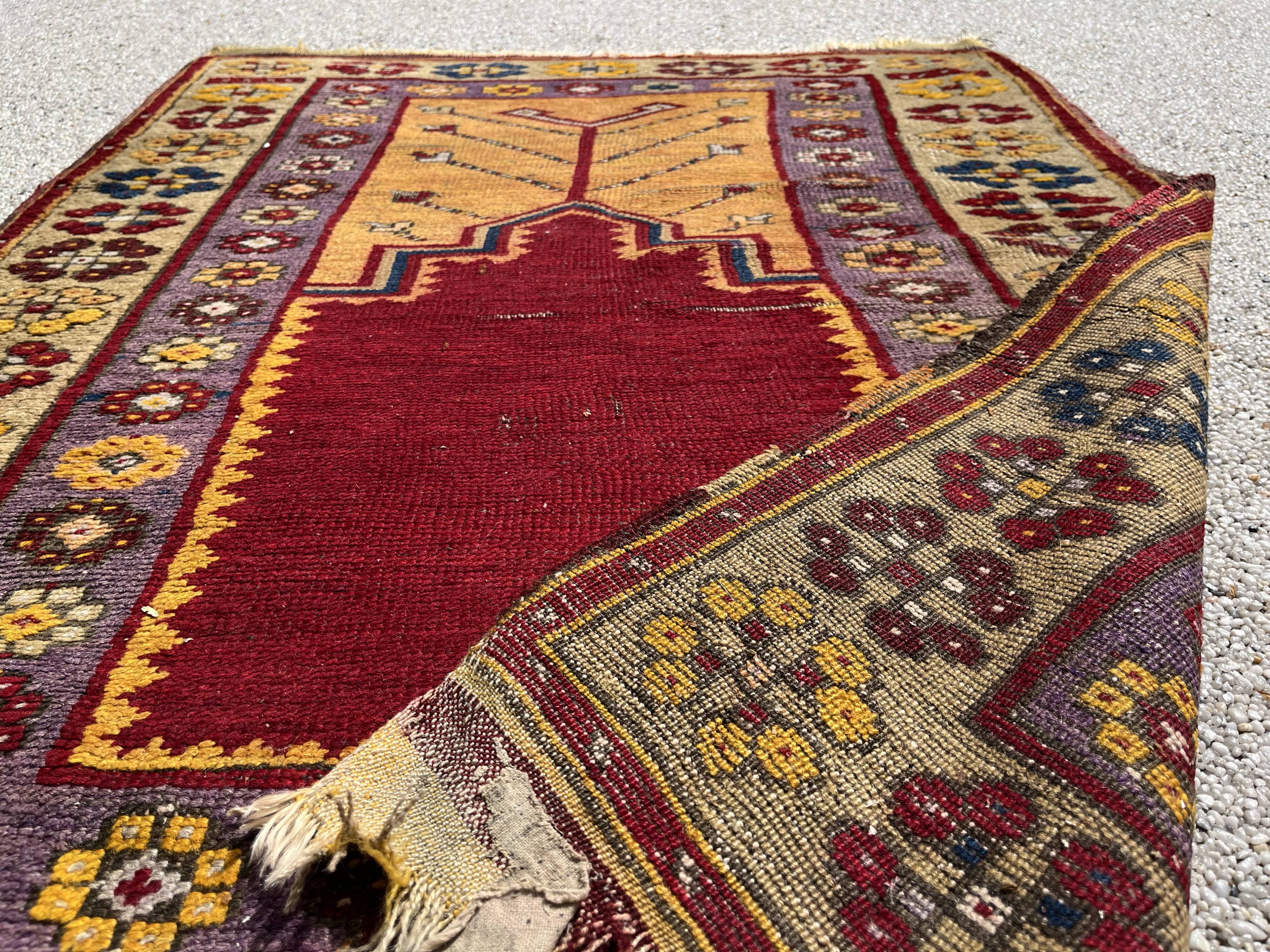 Turkish carpet of konya village / anatolian 19th